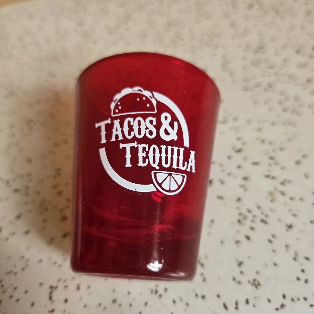 Tacos & Tequila Red Shot Glass